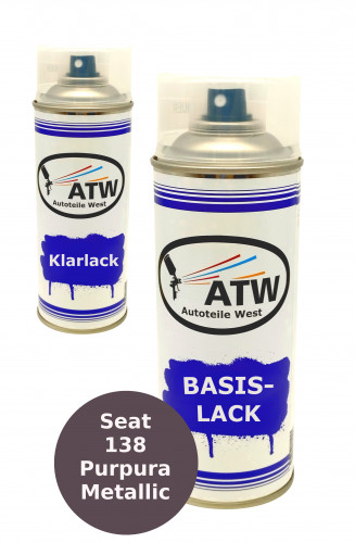 Autolack für Seat 138 Purpura Metallic+400ml Klarlack Set